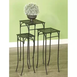 Kirklands Home Planters|Garden 3-pc. Plant Stand Set Black