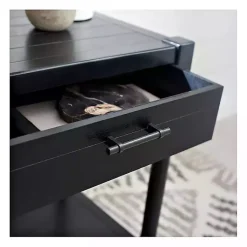Kirklands Home Accent & End Tables|Geometrical Industrial Pull Accent Table Black
