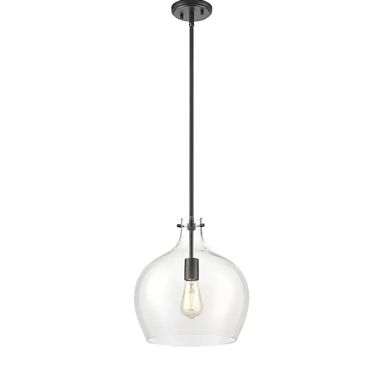 Kirklands Home Chandeliers & Pendant Lighting|Black Glass Globe Pendant Light