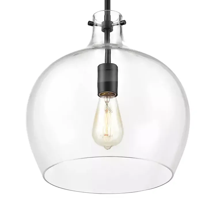 Kirklands Home Chandeliers & Pendant Lighting|Black Glass Globe Pendant Light