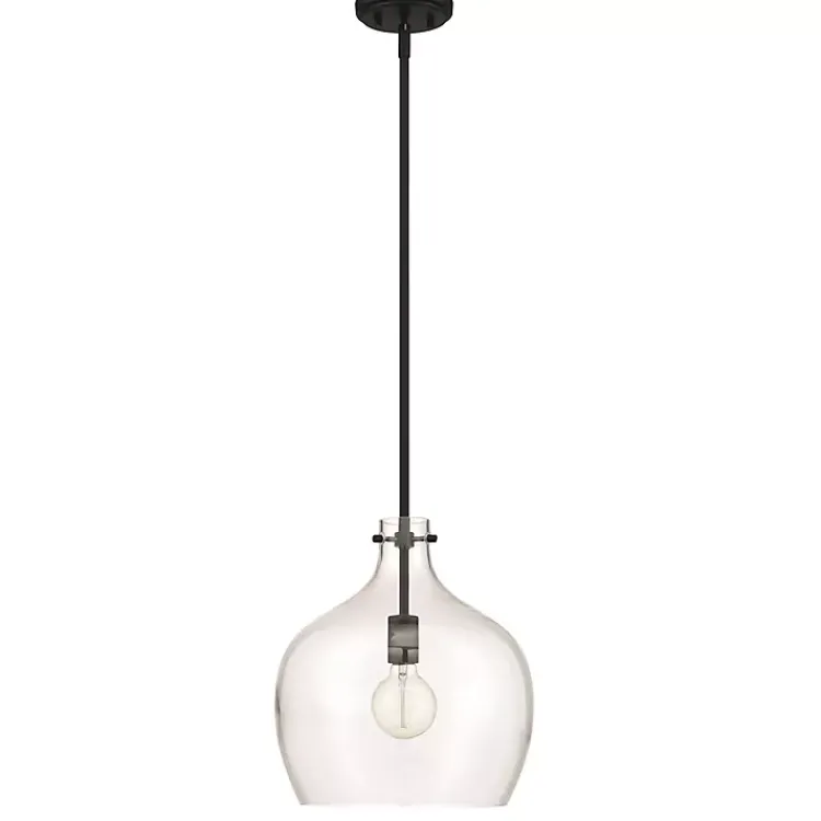 Kirklands Home Chandeliers & Pendant Lighting|Black Glass Globe Pendant Light