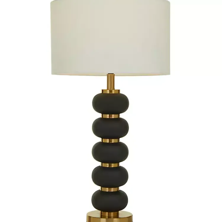 Kirklands Home Table Lamps|Black Gold Metal Spindle Table Lamp Cream