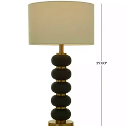 Kirklands Home Table Lamps|Black Gold Metal Spindle Table Lamp Cream