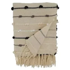 Best Black Gray Dot Striped Throw Blanket Blankets & Throws