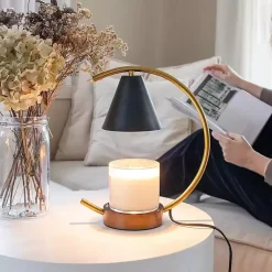 New Black Half Moon Candle Warmer Lamp Home Fragrance