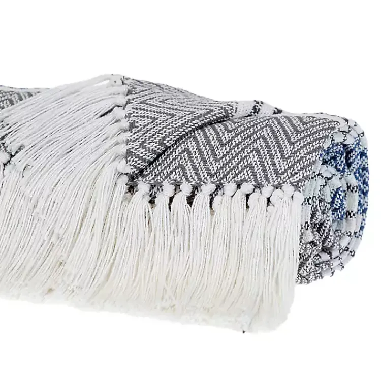 Clearance Herringbone Multi Striped Throw Blankets & Throws