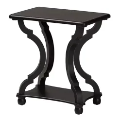 Kirklands Home Accent & End Tables|Hourglass Wood Accent Table Black