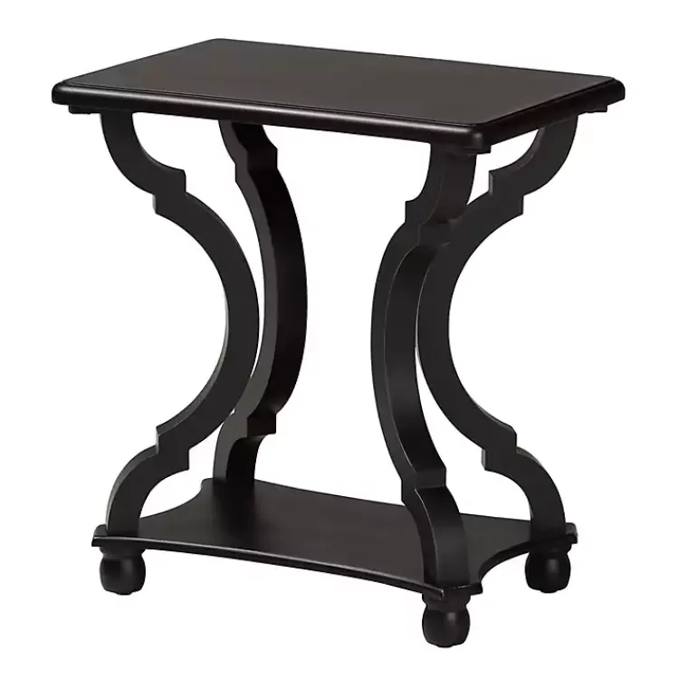 Kirklands Home Accent & End Tables|Hourglass Wood Accent Table Black