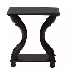 Kirklands Home Accent & End Tables|Hourglass Wood Accent Table Black
