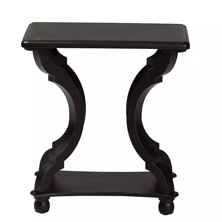 Kirklands Home Accent & End Tables|Hourglass Wood Accent Table Black