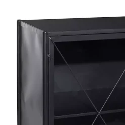 Kirklands Home Cabinets & Sideboards|Iron X-Panel Cabinet Black