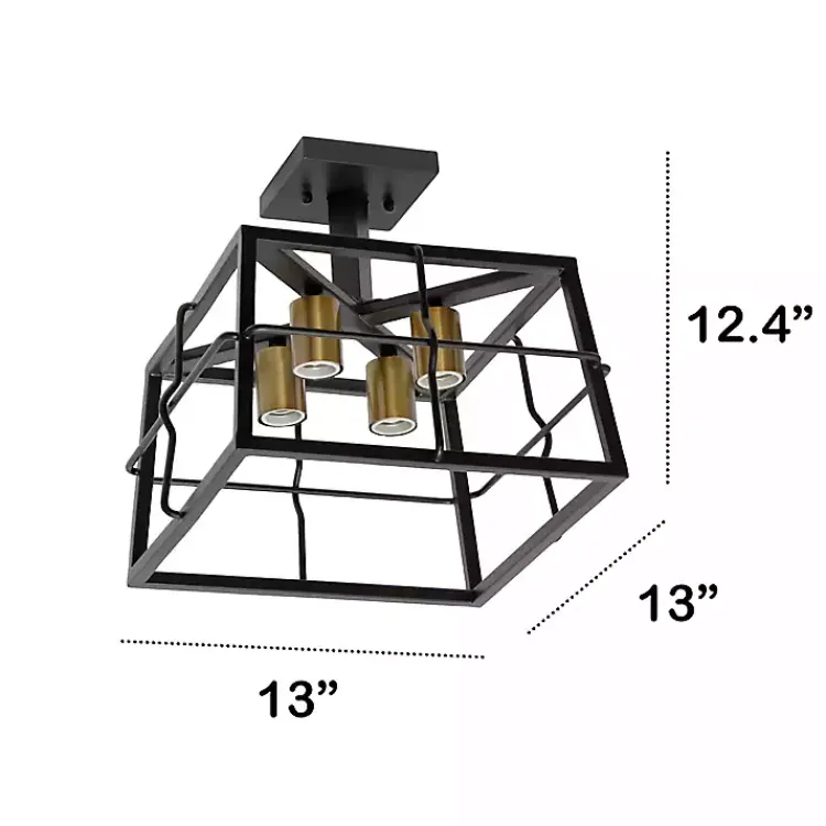 Kirklands Home Flush Mount Lighting|Ironhouse Flush Mount Light Black