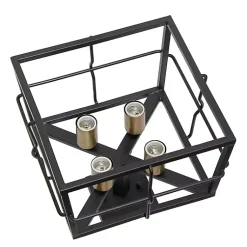 Kirklands Home Flush Mount Lighting|Ironhouse Flush Mount Light Black