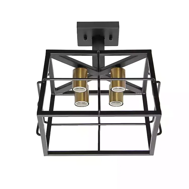 Kirklands Home Flush Mount Lighting|Ironhouse Flush Mount Light Black