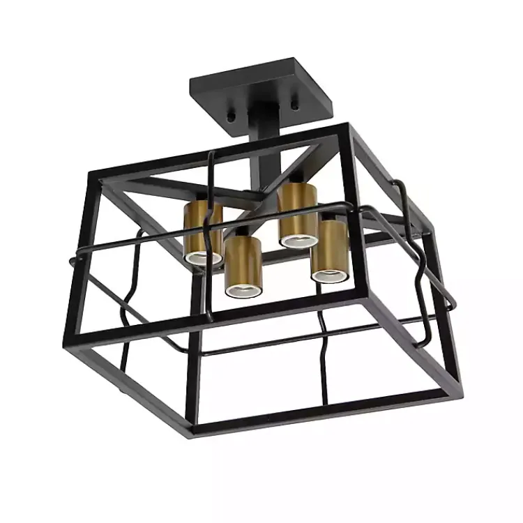 Kirklands Home Flush Mount Lighting|Ironhouse Flush Mount Light Black