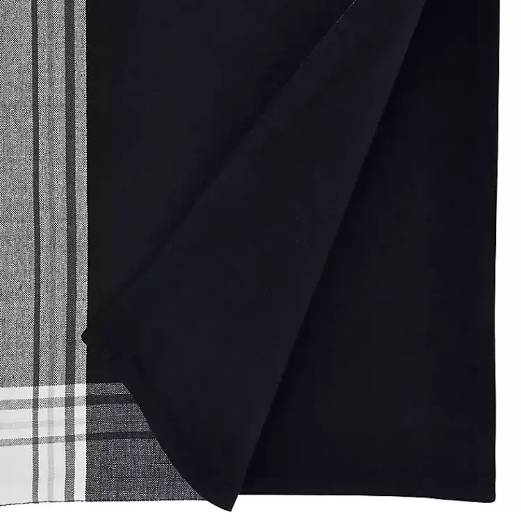 Kirklands Home Table Linens|Black Long Stripe Bordered Table Runner, 72 in.