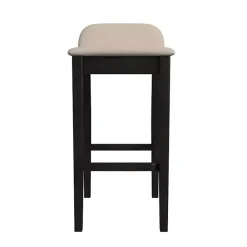Kirklands Home Bar Stools & Counter Height Stools|Black Lowback Padded Bar Stool
