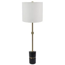 Kirklands Home Buffet Lamps|Black Marble and Gold Metal Buffet Lamp