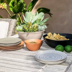 Kirklands Home Outdoor Dining|Black Melamine Santal Serving Bowl