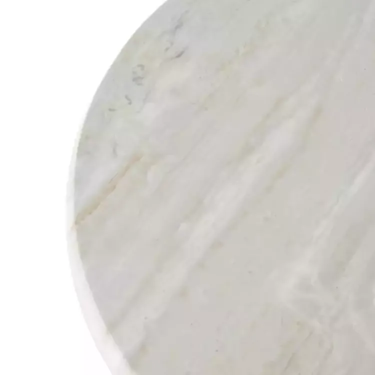 Kirklands Home Accent & End Tables|Black Metal & Marble Pedestal Accent Table White