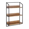 Kirklands Home Shelves|Black Metal & Rustic Wood Tiered Wall Shelf