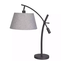 Kirklands Home Table Lamps|Black Metal Adjustable Task Shade Table Lamp Gray