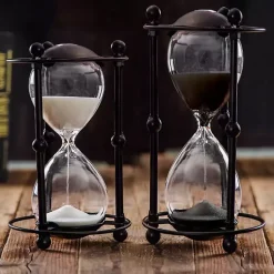 Sale Metal and Sand Cage Hourglass Decorative Accents