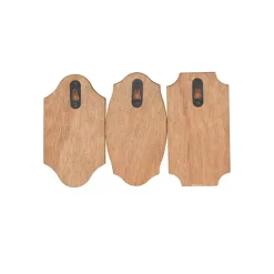 Kirklands Home Hooks|Black Metal and Wood Wall Hooks, Set of 3