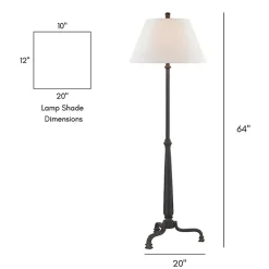 Kirklands Home Floor Lamps|Black Metal Antique Randy Floor Lamp White