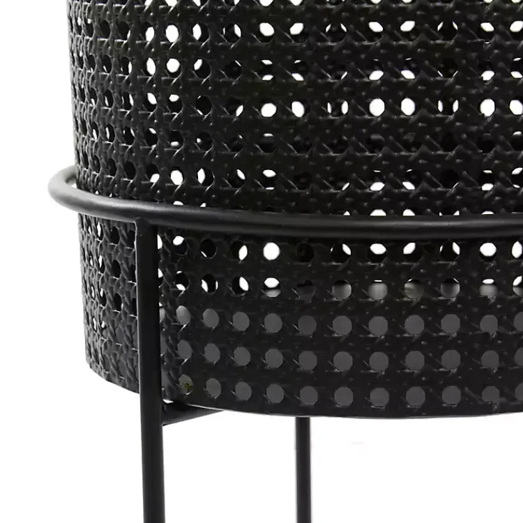 Kirklands Home Planters|Metal Basket Weave Planters, Set of 3 Black