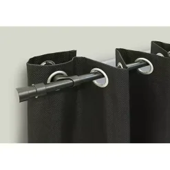 Kirklands Home Curtain Rods & Hardware|Black Metal Blackout Finial Curtain Rod, 36 in.