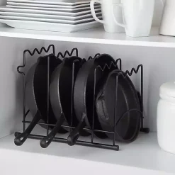 Kirklands Home Kitchen Storage|Metal Cookware Rack Black