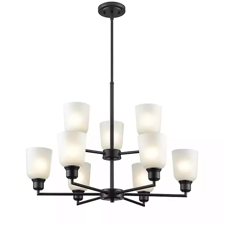 Kirklands Home Chandeliers & Pendant Lighting|Metal 9-Light Chandelier Black