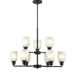 Kirklands Home Chandeliers & Pendant Lighting|Metal 9-Light Chandelier Black