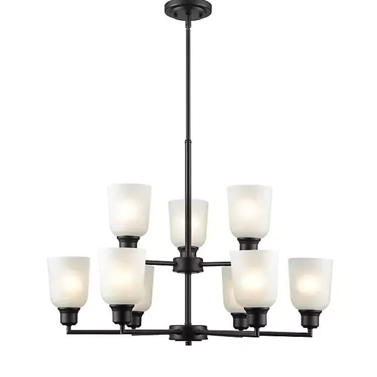 Kirklands Home Chandeliers & Pendant Lighting|Metal 9-Light Chandelier Black