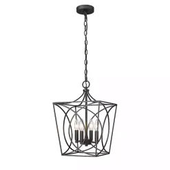 Kirklands Home Chandeliers & Pendant Lighting|Metal Open Swirl Pendant Light Black