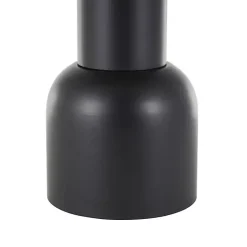 Kirklands Home Accent & End Tables|Black Metal Rattan Pedestal Accent Table, 16 in. Brown