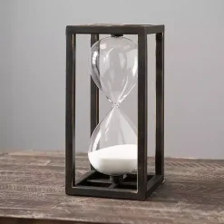 New Black Metal Rectangle Hourglass, 12 in. Decorative Accents