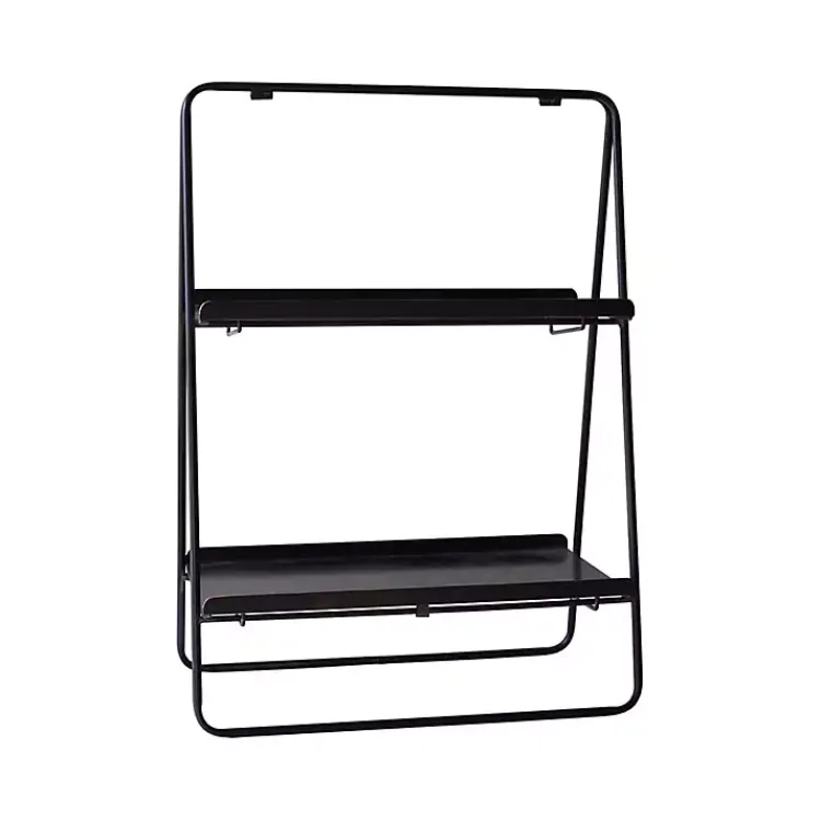 Kirklands Home Kitchen Storage|Metal 2-Tier Folding Display Rack Black
