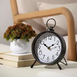 Best Metal Vintage Tabletop Clock Decorative Accents