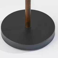 Kirklands Home Floor Lamps|Black Metal Walnut Flare Pulls Floor Lamp Tan