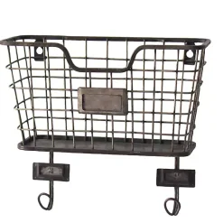 Kirklands Home Wall Storage|Black Metal Wire Mail Wall Pocket