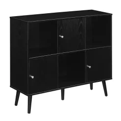 Kirklands Home Cabinets & Sideboards|Mid-Century Modern Cubby Cabinet Black