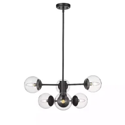 Kirklands Home Chandeliers & Pendant Lighting|Mod 5-Arm Globe Chandelier Black