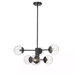 Kirklands Home Chandeliers & Pendant Lighting|Mod 5-Arm Globe Chandelier Black