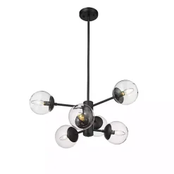 Kirklands Home Chandeliers & Pendant Lighting|Mod 5-Arm Globe Chandelier Black