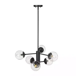 Kirklands Home Chandeliers & Pendant Lighting|Mod 5-Arm Globe Chandelier Black
