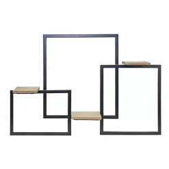 Kirklands Home Shelves|Black Modern Geometric Wall Shelves