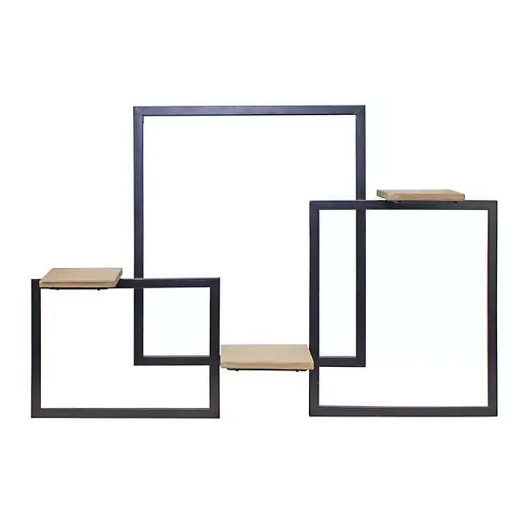 Kirklands Home Shelves|Black Modern Geometric Wall Shelves