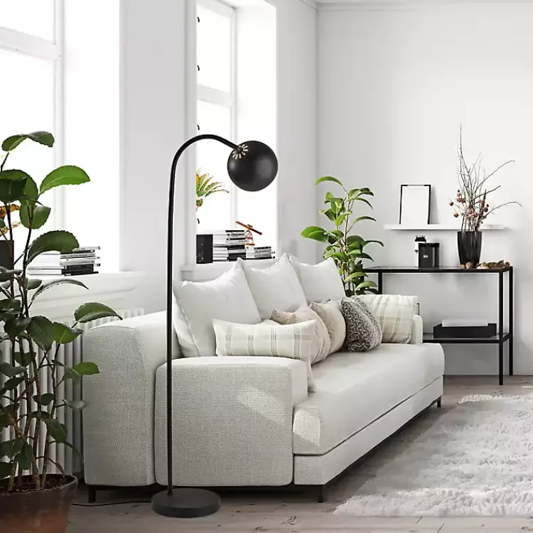 Kirklands Home Floor Lamps|Modern Globe Shade Floor Lamp Black